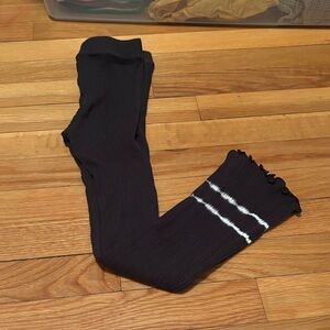 Old Navy Black Leggings with White Stripes